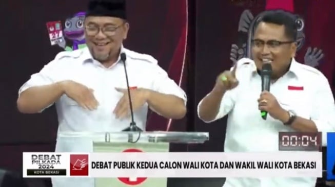 Debat Pilkada Kota Bekasi: Heri-Sholihin Tutup Paparan Visi Misi dengan Cara Tak Biasa